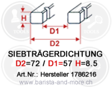 Siebträgerdichtung ø 72x57x8,5 mm